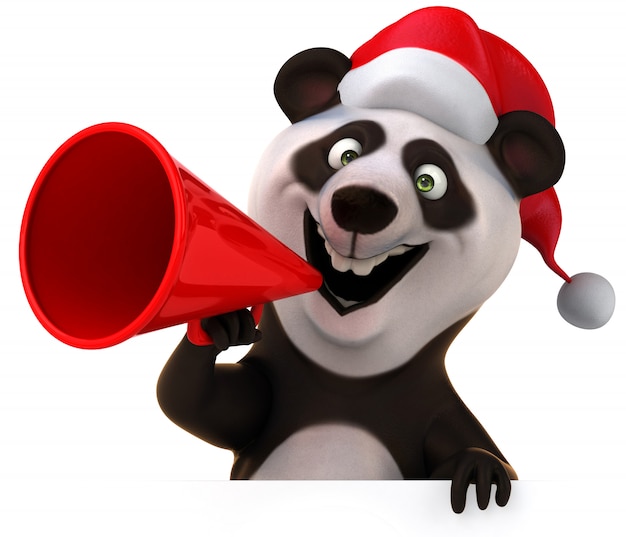 3D rendering of funny panda bear