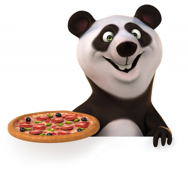 3D rendering of funny panda bear