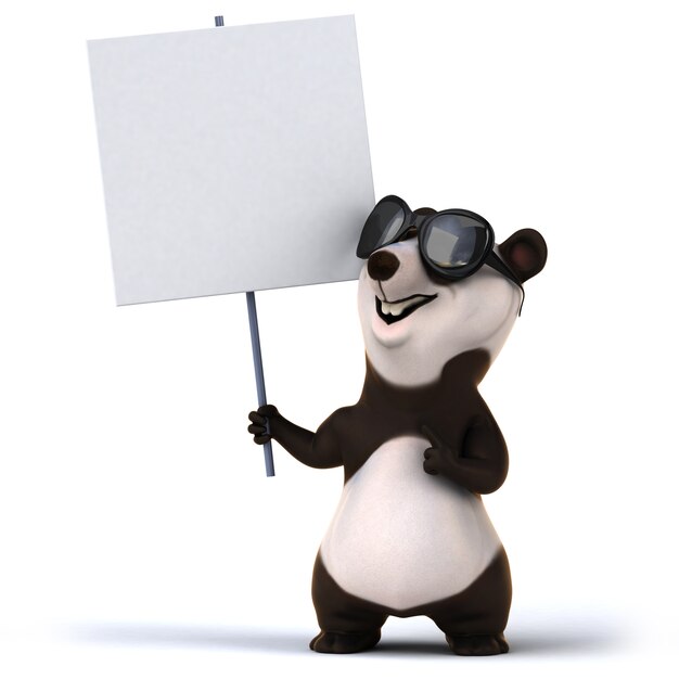 3D rendering of funny panda bear