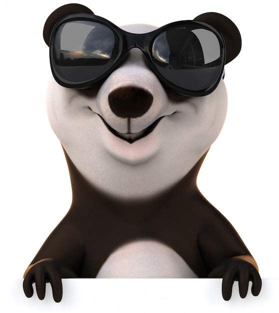 3D rendering of funny panda bear