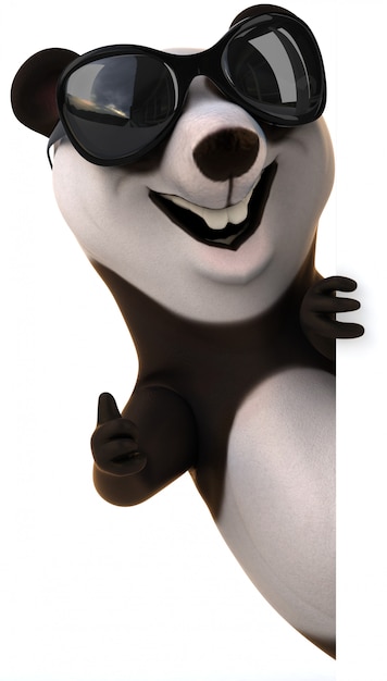 3D rendering of funny panda bear