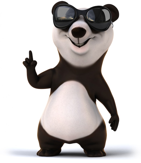 3D rendering of funny panda bear