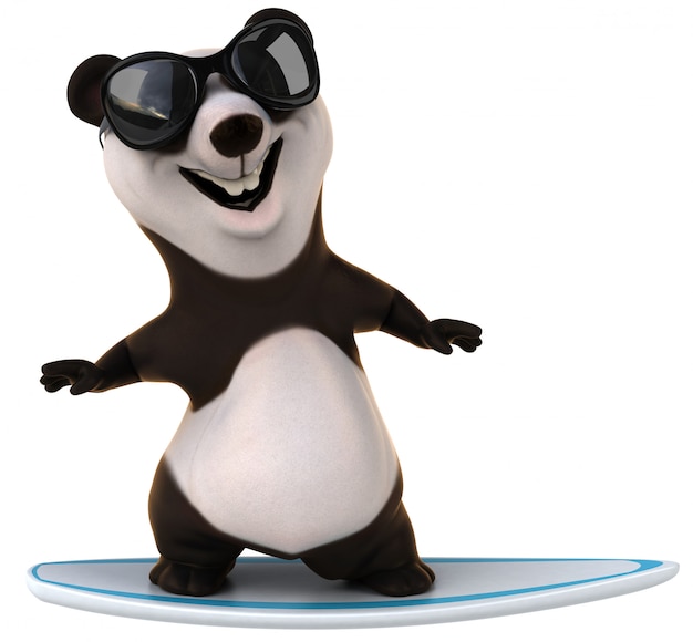 3D rendering of funny panda bear