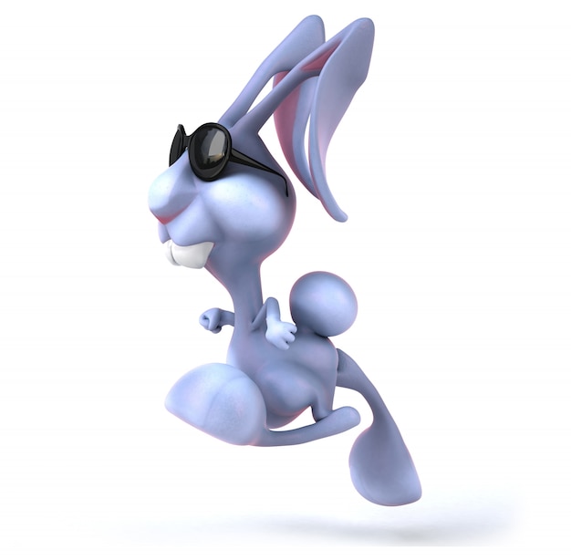 재미있는 토끼의 3D 렌더링