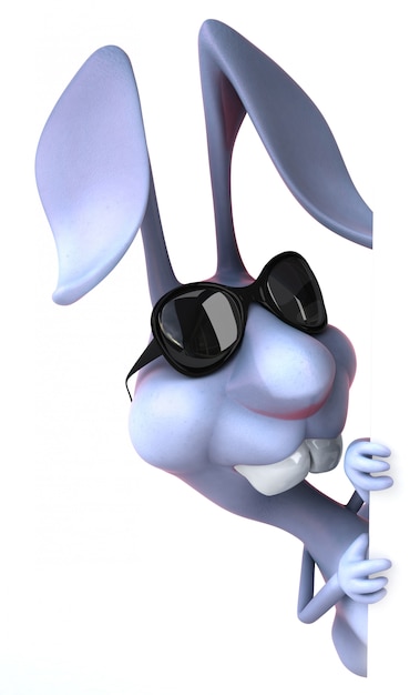 Photo 3d rendering of funny rabbit