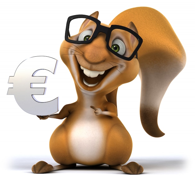 3D rendering of funny squirrel