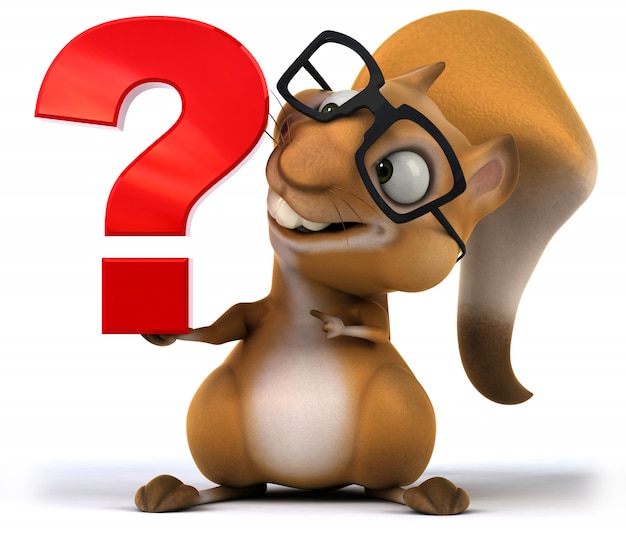 3D rendering of funny squirrel