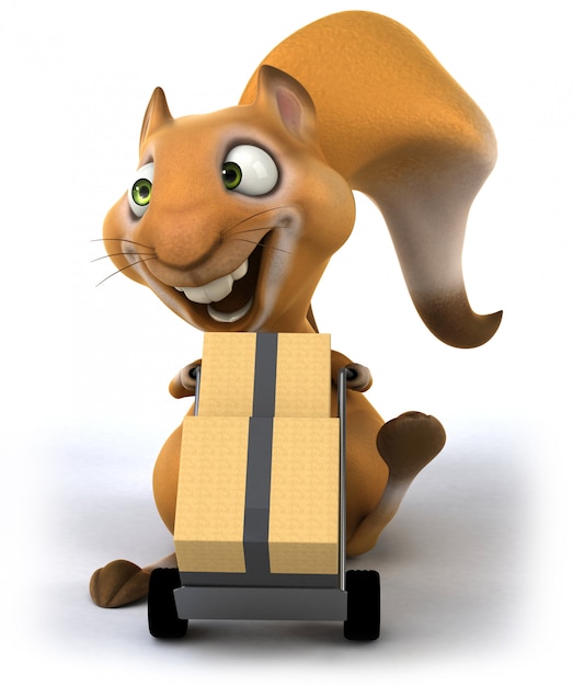 3D rendering of funny squirrel