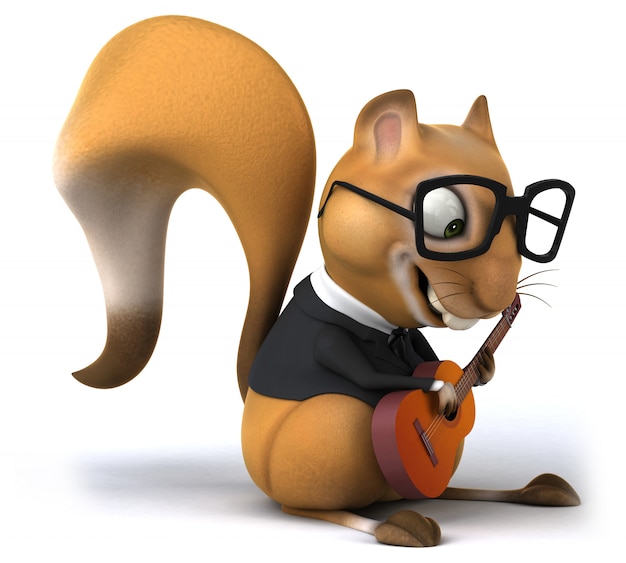 3D rendering of funny squirrel