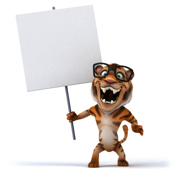 3D rendering of funny tiger