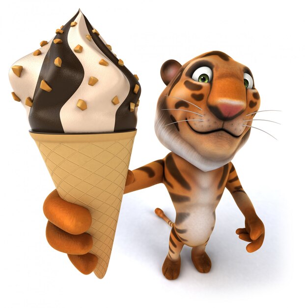 3D rendering of funny tiger