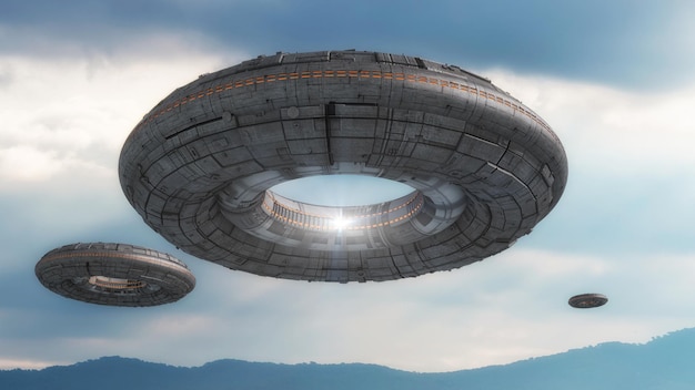 3D rendering Futuristic alien Spaceship