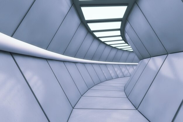 3d rendering. Futuristic background architecture corridor.