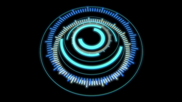 3d rendering futuristic circle user interface hud design graphs