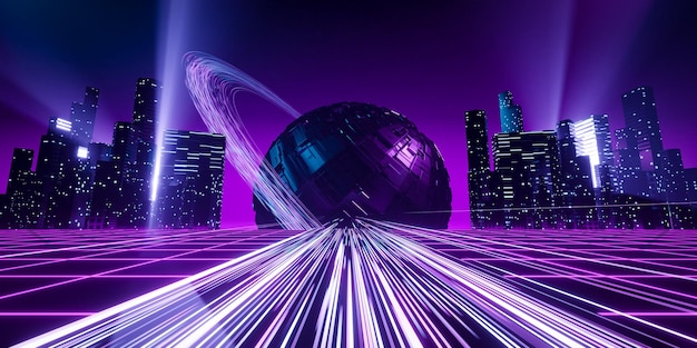 3d rendering futuristic sci fi cityscape background