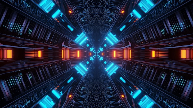 3d rendering futuristic scifi colorful techno lights creating cool shapes a cool background