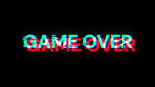 3D レンダリング ゲーム テキスト 画面 エフェクト テクノロジー グリッチ