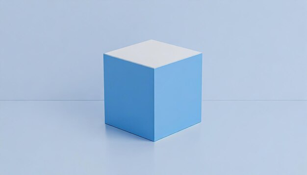 Photo 3d rendering of geometric square cube