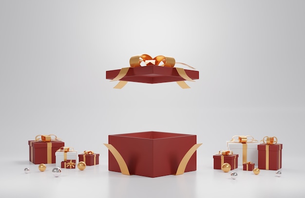 3D Rendering. gift box ideas for festivals