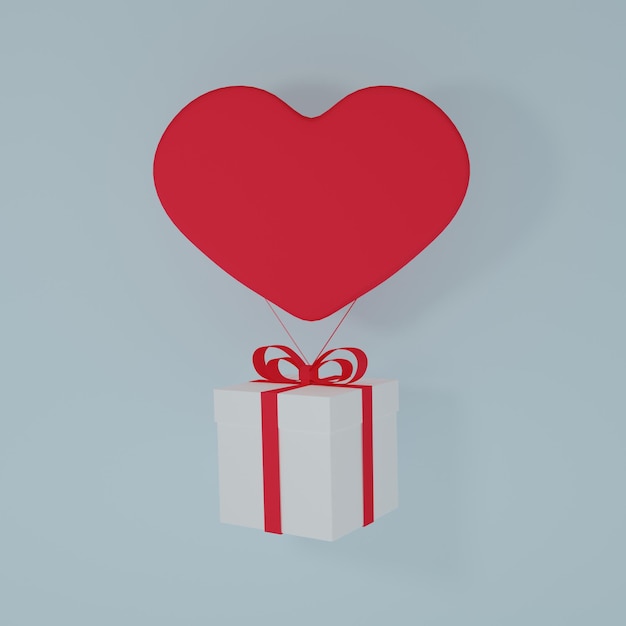 3d rendering gift box love and valentines day celebrate