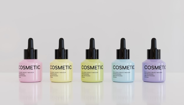 3D-rendering glanzende cosmetische fles mockup