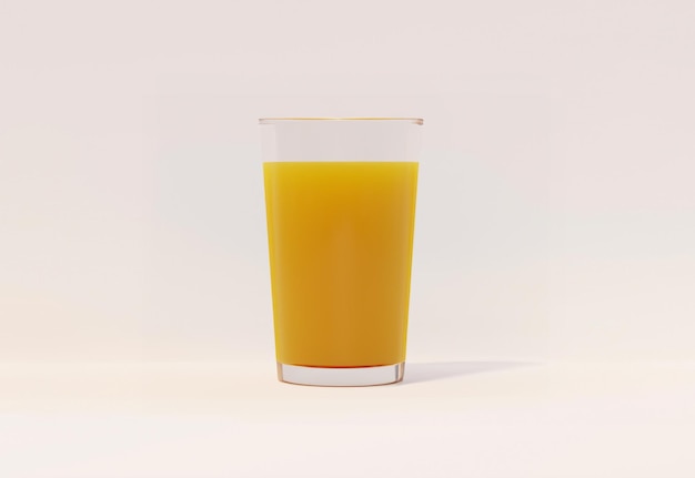 3D rendering of a glass of orange juice