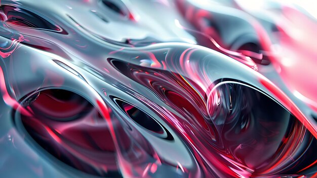 3D rendering of a glossy liquid surface with vibrant colors