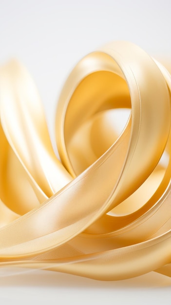 3d rendering of gold ribbon on white background