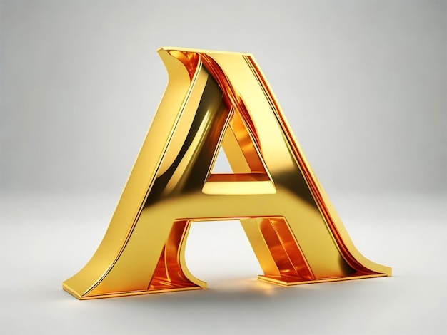 3d rendering golden color alphabet A