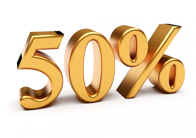 3d rendering of golden fifty percent