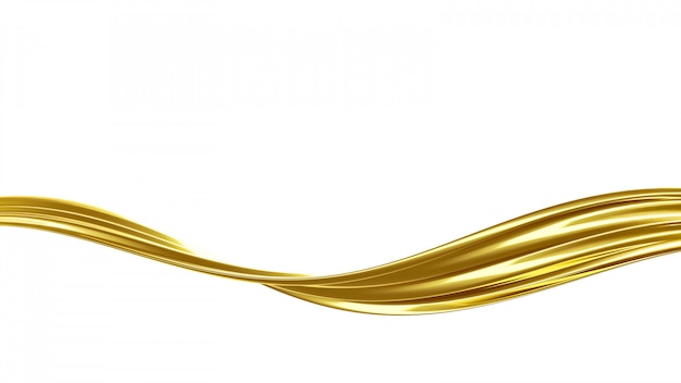 Photo 3d rendering of a golden flowing splash