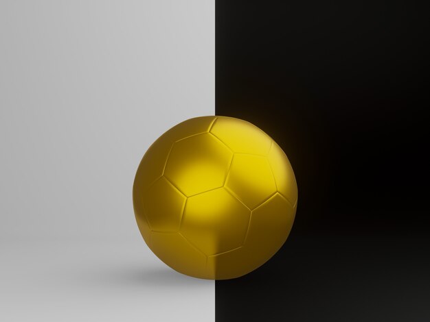 Photo 3d rendering. golden football