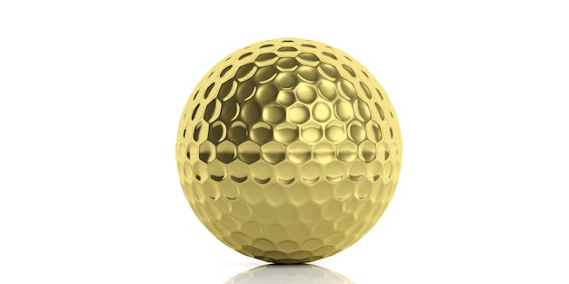 Premium Photo | 3d rendering golden golf ball
