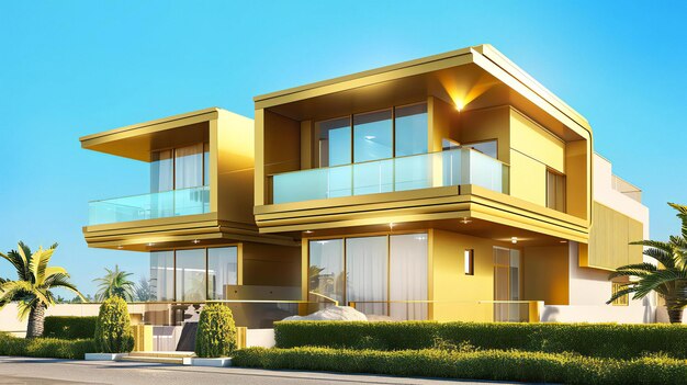 3d rendering of Golden House and buildings model