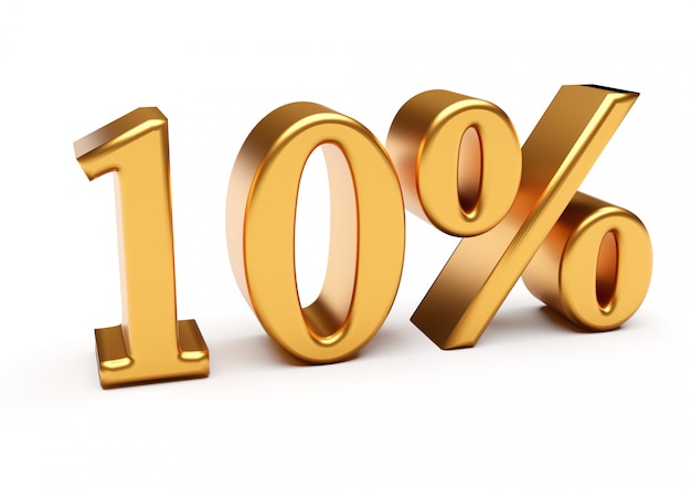 3d rendering of golden ten percent