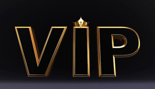 Photo 3d rendering of golden vip crown, royal gold vip crown on pillow, crown vip