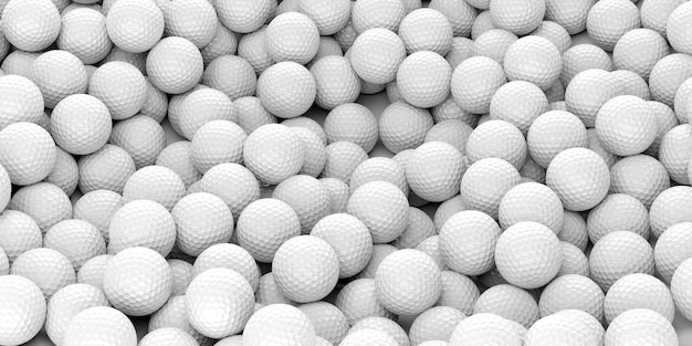 Photo 3d rendering golf balls background