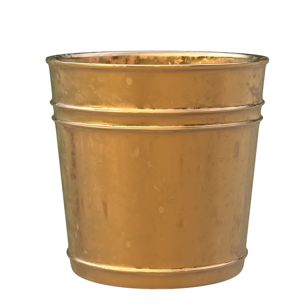 3D-rendering gouden pot geïsoleerd op wit