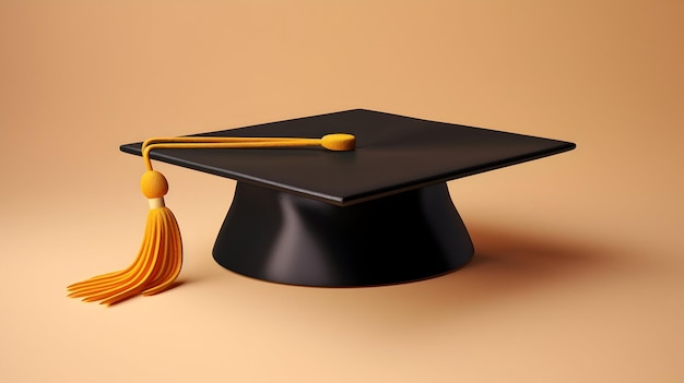 A 3D rendering of a graduation cap