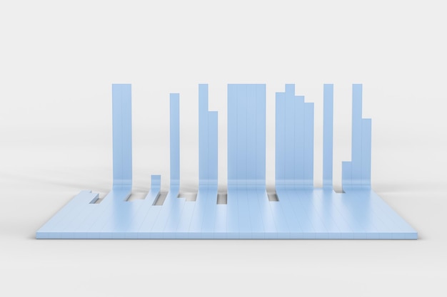 3d rendering graph chart background business graph