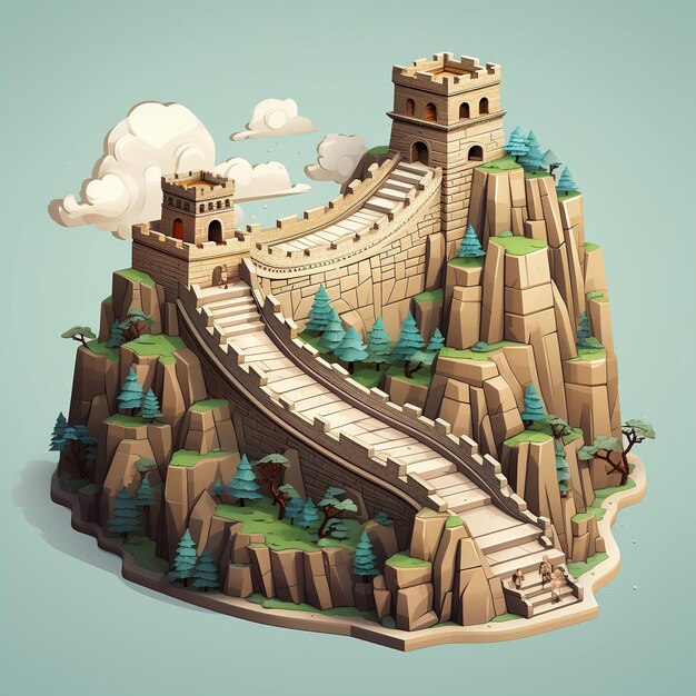 3d rendering of The Great Wall of China