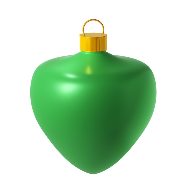 3d rendering green Christmas figure toy icon Realistic cone transparent png Holiday toy for fir tree Holiday Illustration