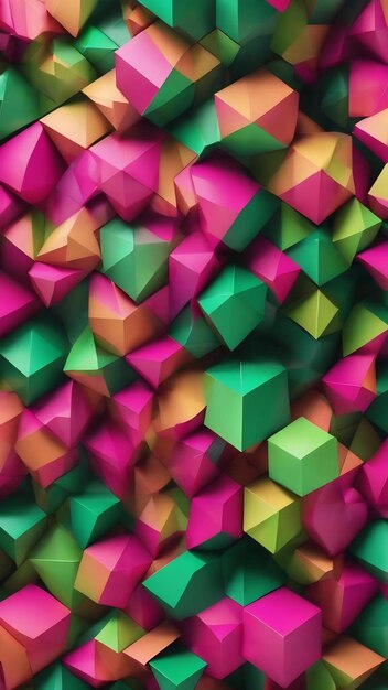 3d rendering of green geometric background