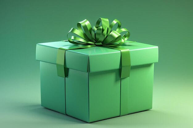 3d rendering of green gift box