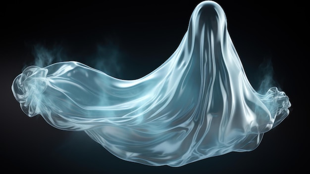 Photo 3d rendering of halloween ghost on transparent background