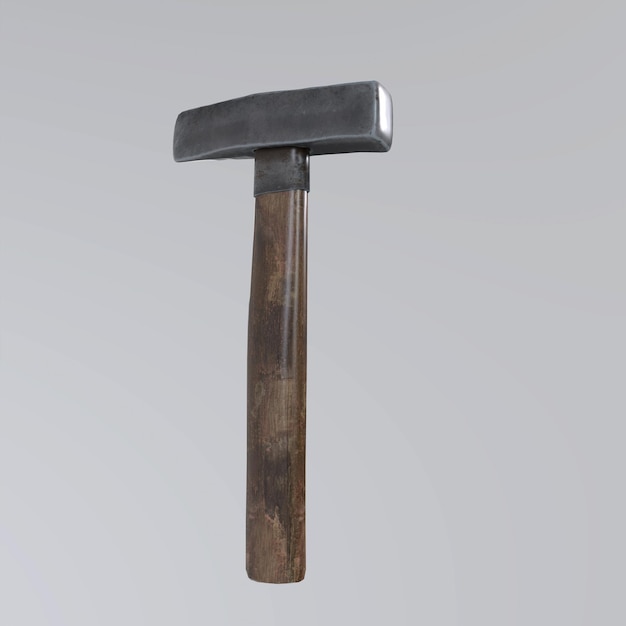 Photo 3d rendering of hammer tool