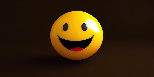 3D rendering Happy and laughing emoticon