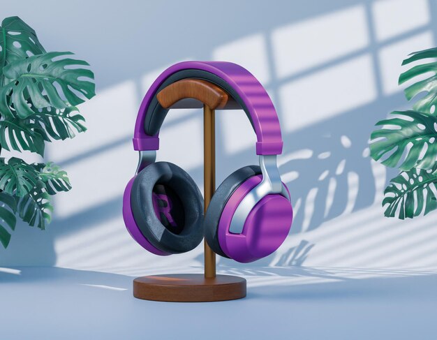 3d rendering of headphone mockup