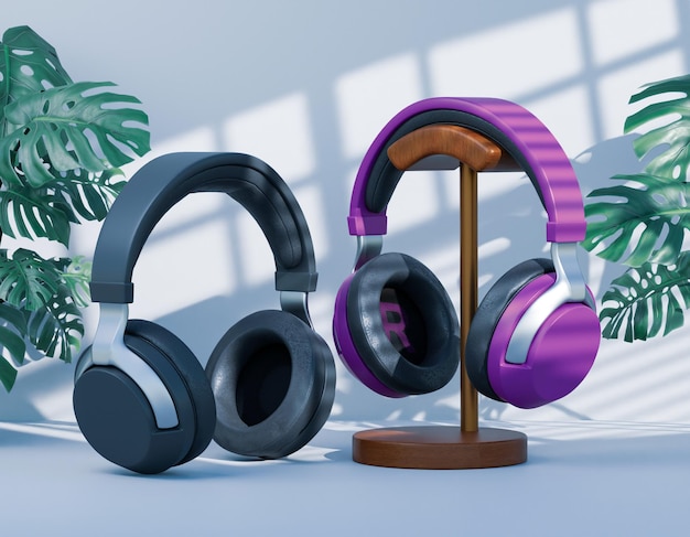 3d rendering of headphone mockup