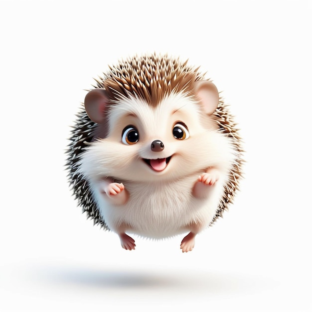 3d rendering of hedgehog character isolated on white background